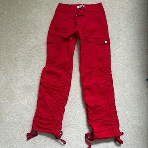 I.AM.GIA Red Parachute Pant Tie Bottoms